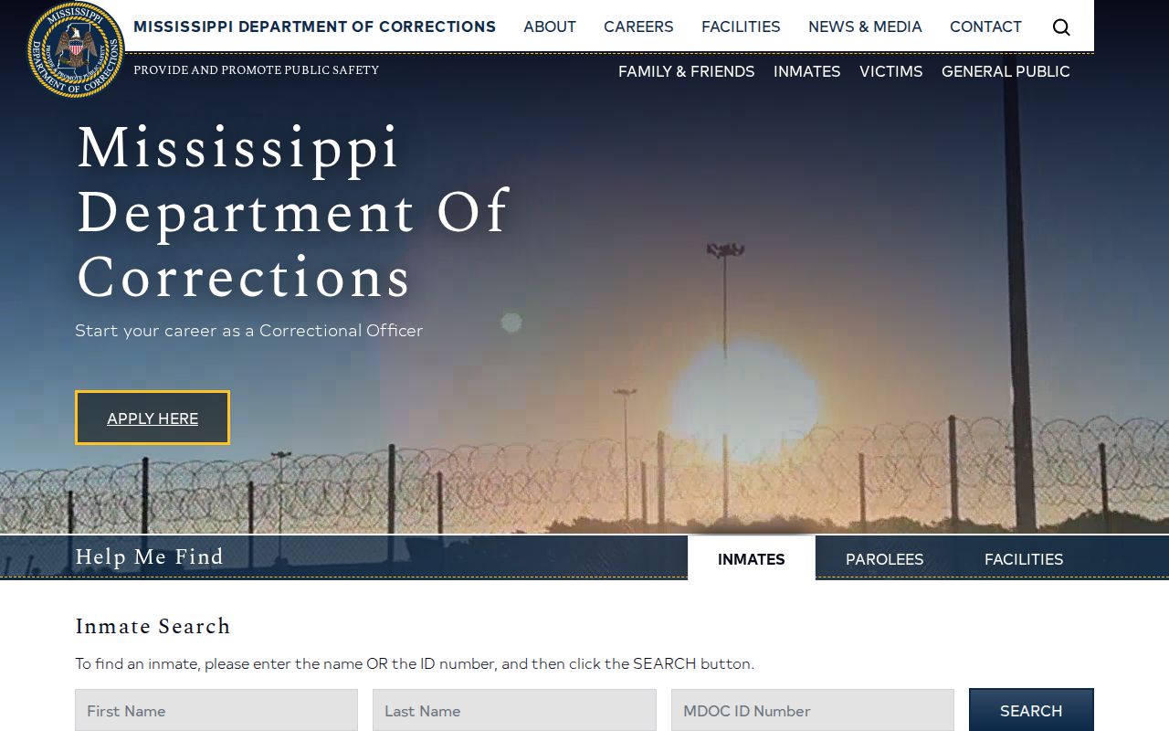 Warren County records search route for Mississippi Department of Corrections offender records